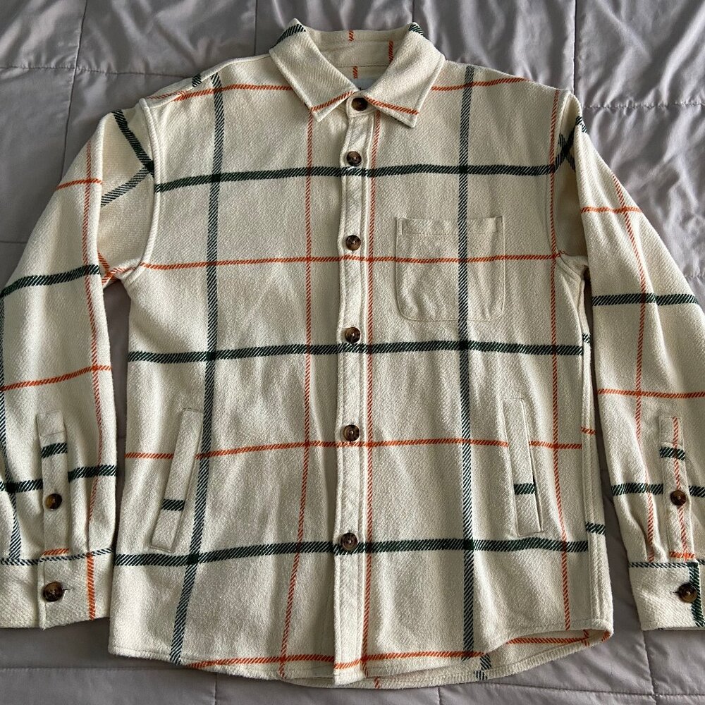 Goodfellow & Co Heavy Weight Flannel Small Orange Green Cream